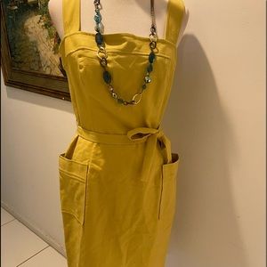 CHETTA B Chartreuse Fitted Dress Side pockets 12